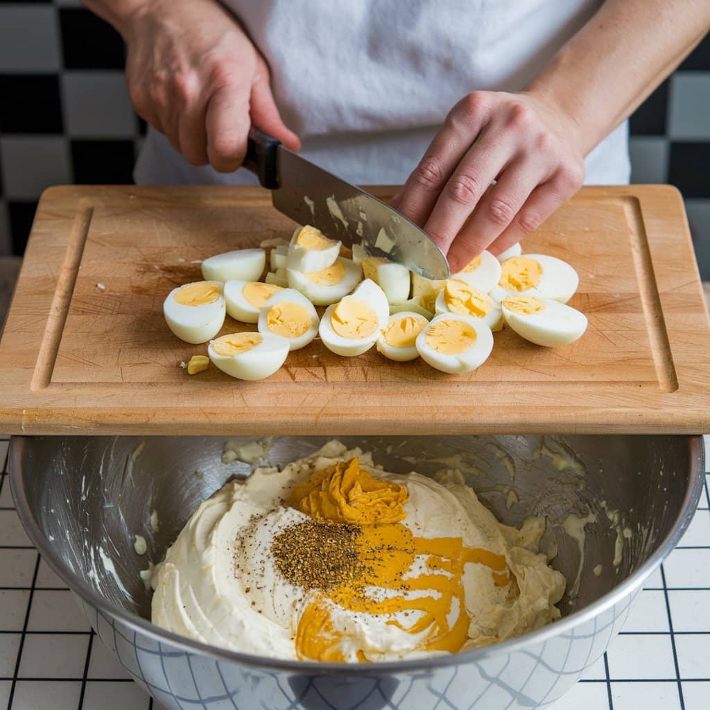 Step-by-step egg salad preparation 1