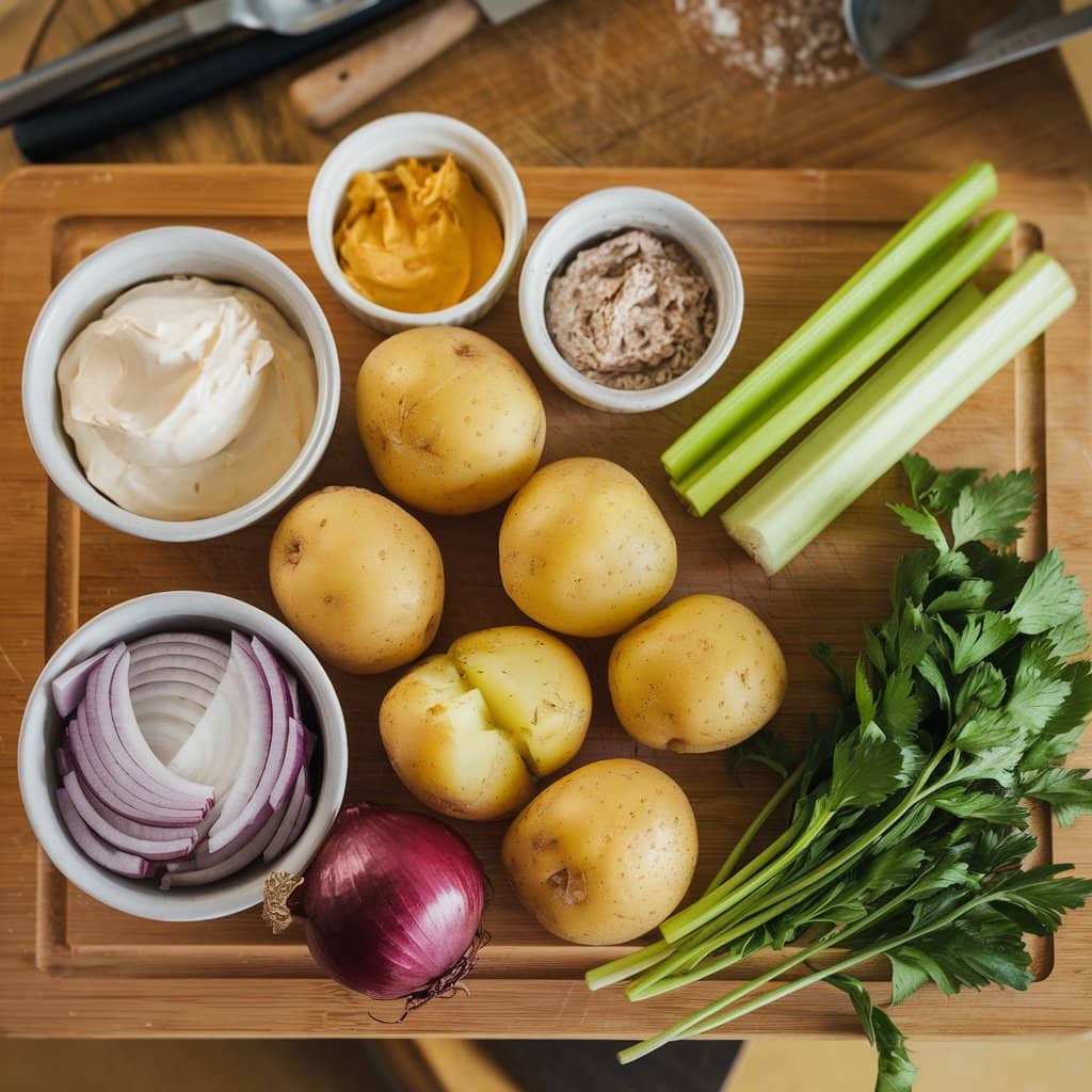 Potato Salad Preparation: classic potato salad.