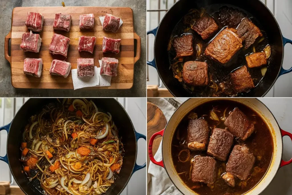 Step-by-step guide on how to prepare and braise oxtail for maximum tenderness.